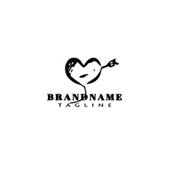 arrow through logo icon design template vector illustration