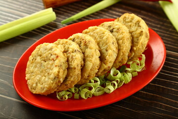 Raw fresh uncooked mutton meat cutlets - food preparing background.