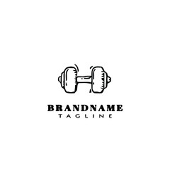 dumbbell cartoon icon design template logo vector