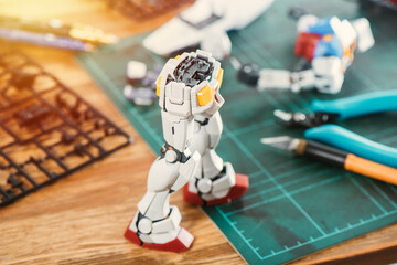Assembling plastic model