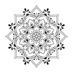 Mandala pattern design with hand drawn, Vector mandala Oriental pattern, Unique design with petal flower. Concept relax and meditation use for page logo book