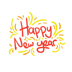 happy new year celebration quote text typography design graphic vector illustration