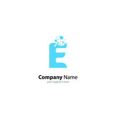 modern letter e logo concept with white background