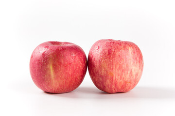 Ripe red apples isolated on white background
