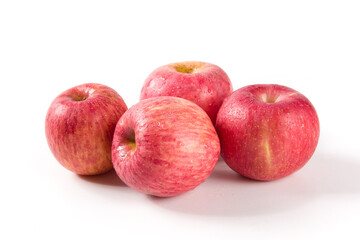Ripe red apples isolated on white background