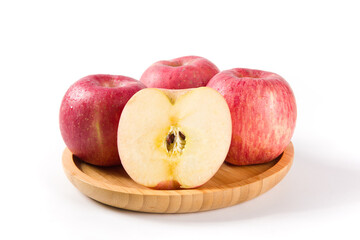 Ripe red apples isolated on white background