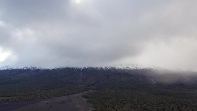 winter season looking the Osorno volcano, south of Chile and north Patagonia. national park VPR