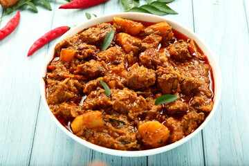 Homemade Indian beef curry roast- traditional cooking recipes,