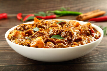 Mouth watering foods- Indian mutton curry, roast.