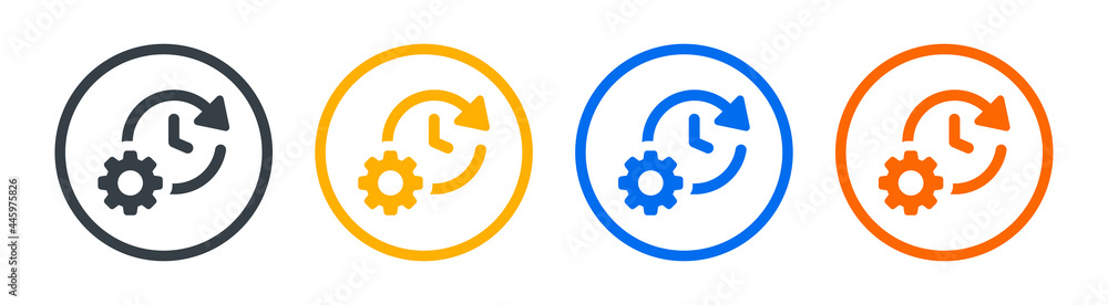 Poster productivity icon set. contains such icons as optimization, efficiency, organize icon.
