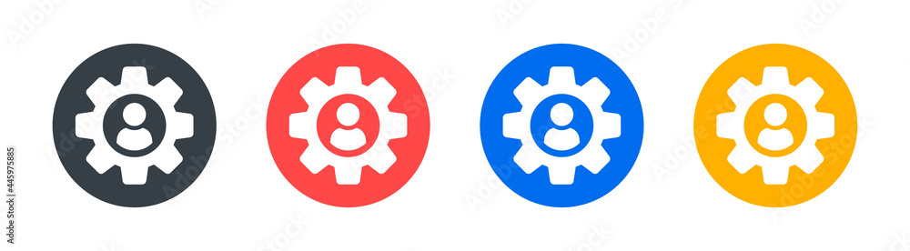 Poster user or account setting icon vector illustration.