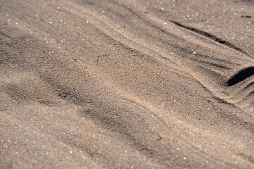 Fine luminous sand patterns in the beach of Matosinhos