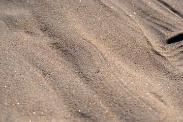 Fine luminous sand patterns in the beach of Matosinhos