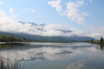 Low Clouds Over Talbot Lake, Jasper National Park, Alberta