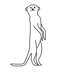 Meerkat line drawing vector isolated background
