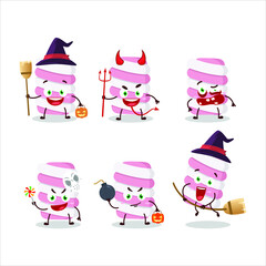 Halloween expression emoticons with cartoon character of marshmallow twist. Vector illustration