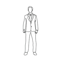 businessman single line drawing vector isolated background