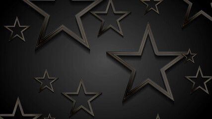 Golden and black stars abstract background