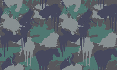 Texture military camouflage repeats seamless Vector Pattern For fabric, background, wallpaper and others. Classic clothing print. Abstract monochrome seamless Vector camouflage pattern. Camo All over 