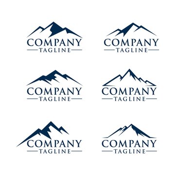 set of mountain logo design