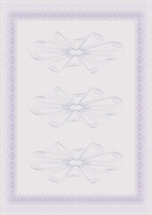 Protective template for design of diploma, certificate and other documents