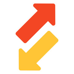 An icon design of opposite direction arrows