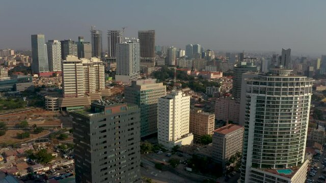 Traveling front, approach from the east side of the city of Luanda, Angola, Africa today 10