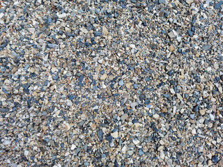 gray beach stones in sun background