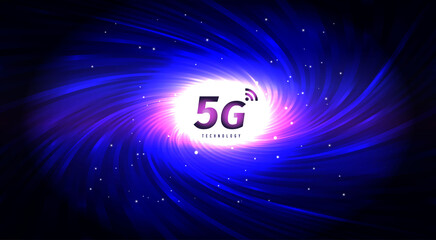 5G network wireless internet Wi-fi connection. communication network concept. High speed, broadband telecommunication. vector design.