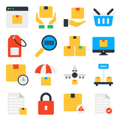 Pack of Delivery Flat Icons 
