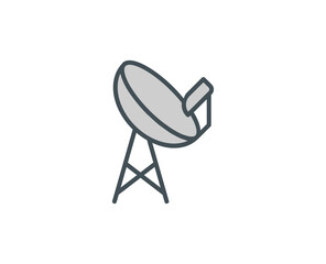 Line Antenna icon isolated on white background. Outline symbol for website design, mobile application, ui. Electronics pictogram. Vector illustration, editorial stroсk. 