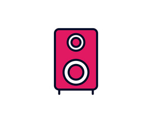 Soundspeaker flat icon. Single high quality outline symbol for web design or mobile app.  Holidays thin line signs for design logo, visit card, etc. Outline pictogram EPS10