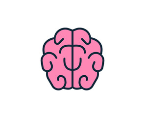 Brain line icon. High quality outline symbol for web design or mobile app. Thin line sign for design logo. Color outline pictogram on white background