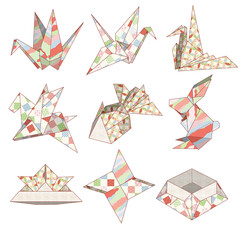 アイコン　折り紙いろいろ（パステルカラー）
