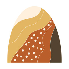 Abstract decor element with desert landscape. Contemporary wall decor. Vector illustration.