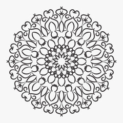 Mandala pattern black and white good mood