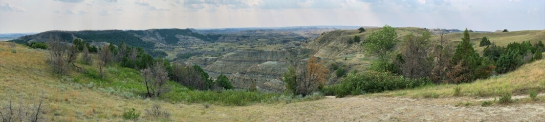 Fototapeta na wymiar Landscape of the Beautiful Theodore Roosevelt National Park in North Dakota