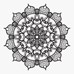Mandala pattern black and white good mood