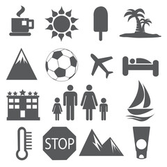 Summer and Vacation icons vector