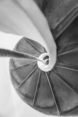 Old Spiral Staircase with rope handrail