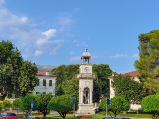 ioannina  city old clock in the center of the city in summer, greece