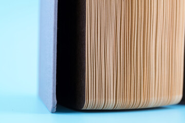 Open close-up of dense book pages