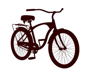 Fototapeta na wymiar Silhouette of a new city bike.