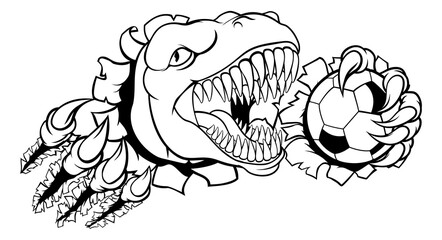 Dinosaur Soccer Football Player Sports Mascot © Christos Georghiou