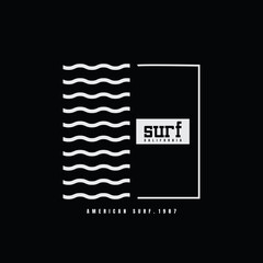 Surf illustration typography. perfect for t shirt design