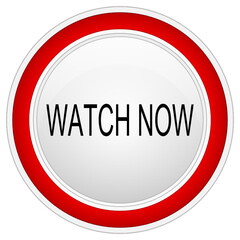 Watch now Button on white background - illustration