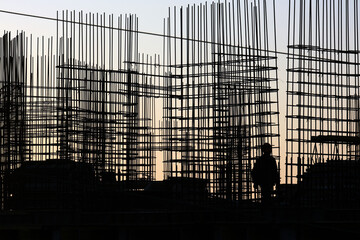 Bundle of rebar, lattice structure, house construction