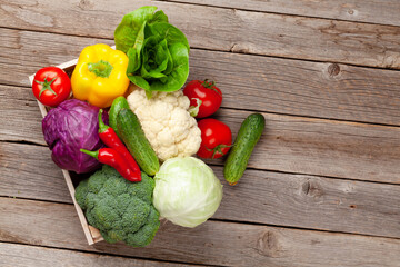 Various fresh vegetables box