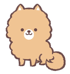 座るポメラニアン