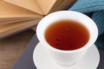 Gaiwan tea and books and others together